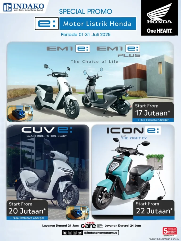 Promo Motor Listrik Honda Terbesar 2025! Cek Harga dan Diskon di Kota Anda Sekarang